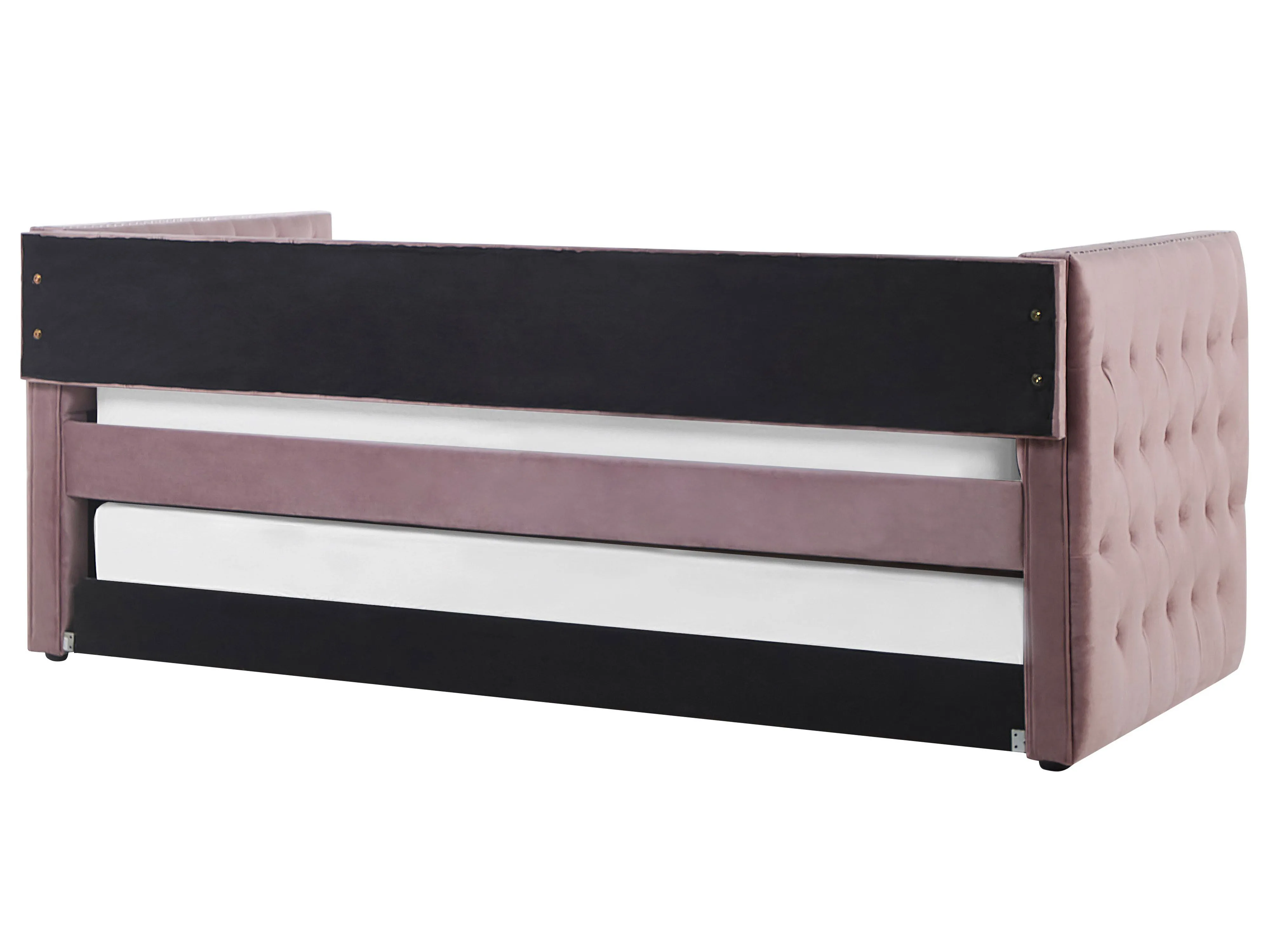 Onderschuifbed Fluweel GASSIN 90 x 200 cm Roze