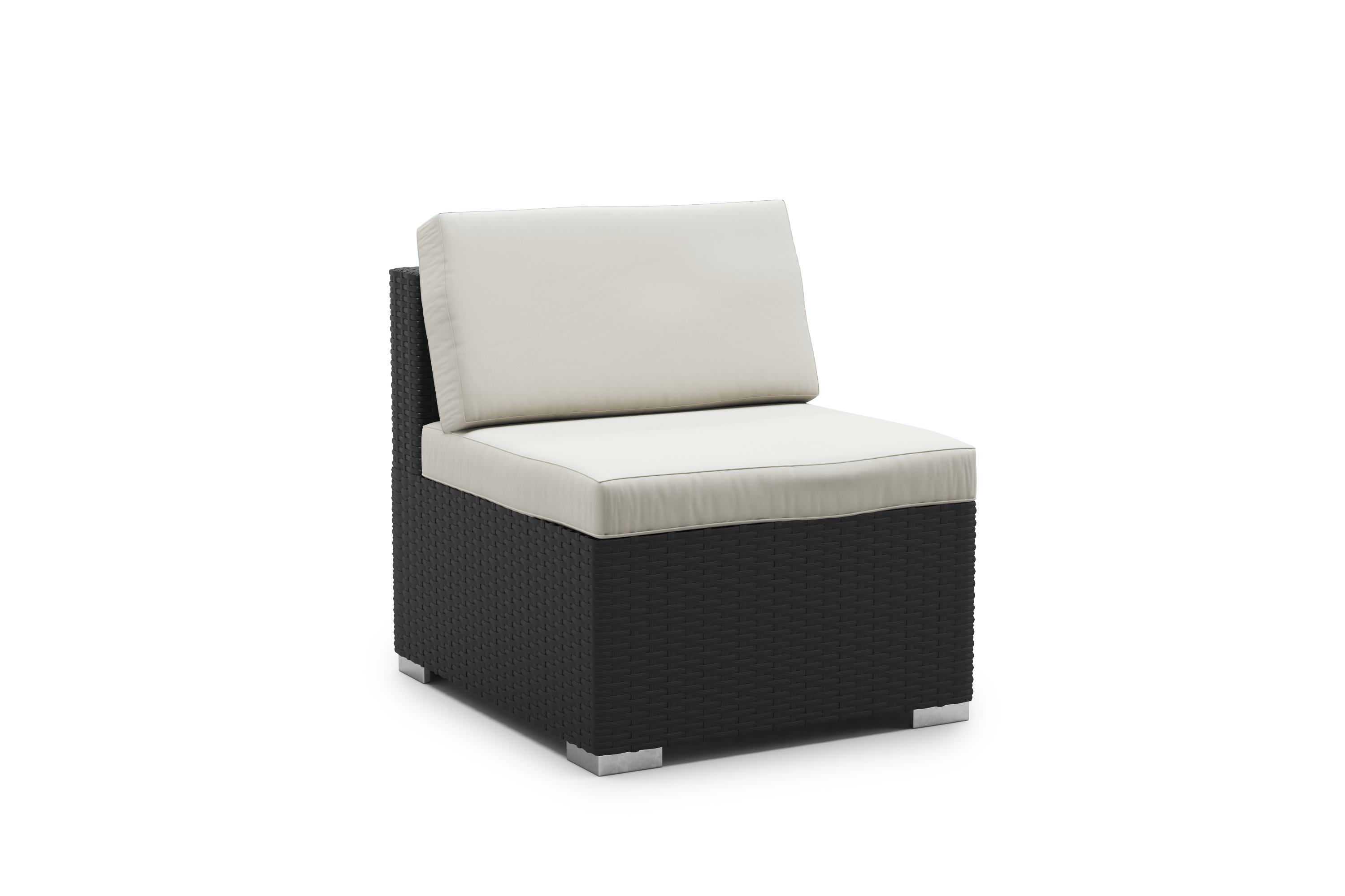 Rattanlounge mit Kissenbox BORA BORA schwarz/weiss