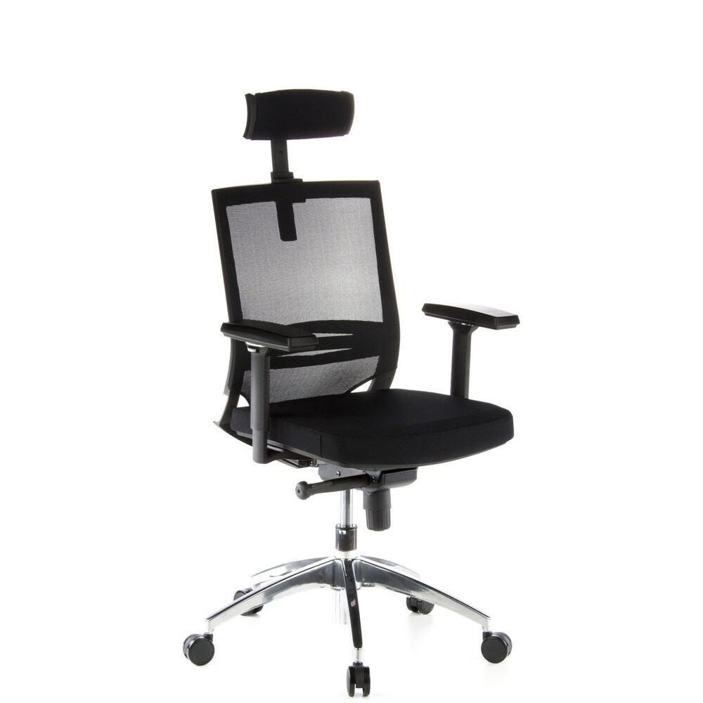 Profi Bürostuhl PORTO MAX Stoff/Netzstoff mit Armlehnen (höhenverstellbar) hjh OFFICE