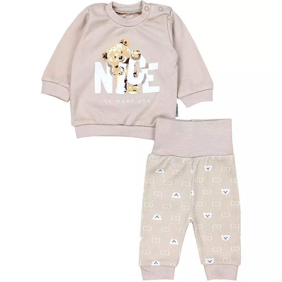 TupTam Baby Mädchen Langarmshirt Babyhose Outfit 2teilig beige Modell 1