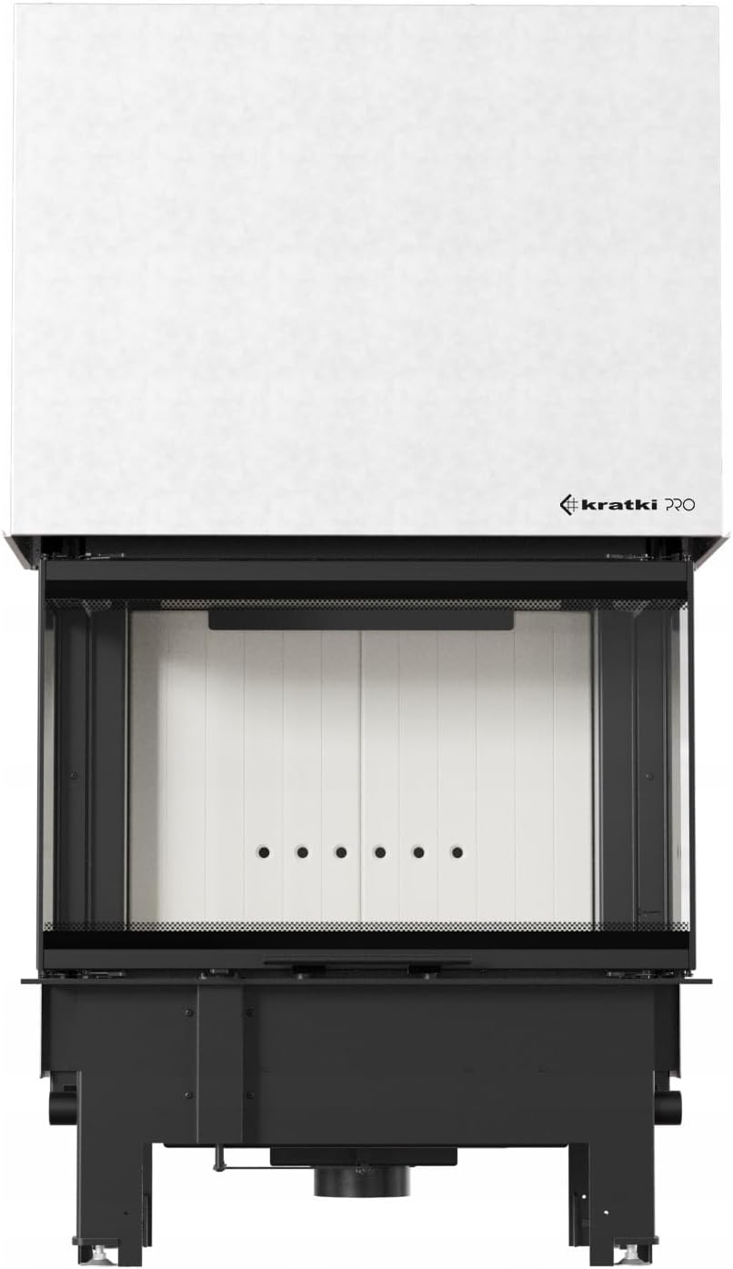 KRATKI Kamin aus Stahl 8 kw REGNOR fi 200 Schwarz Kamineinsatz BImSchV Stufe 2 mit Domykanie Zubehör für den Einbau