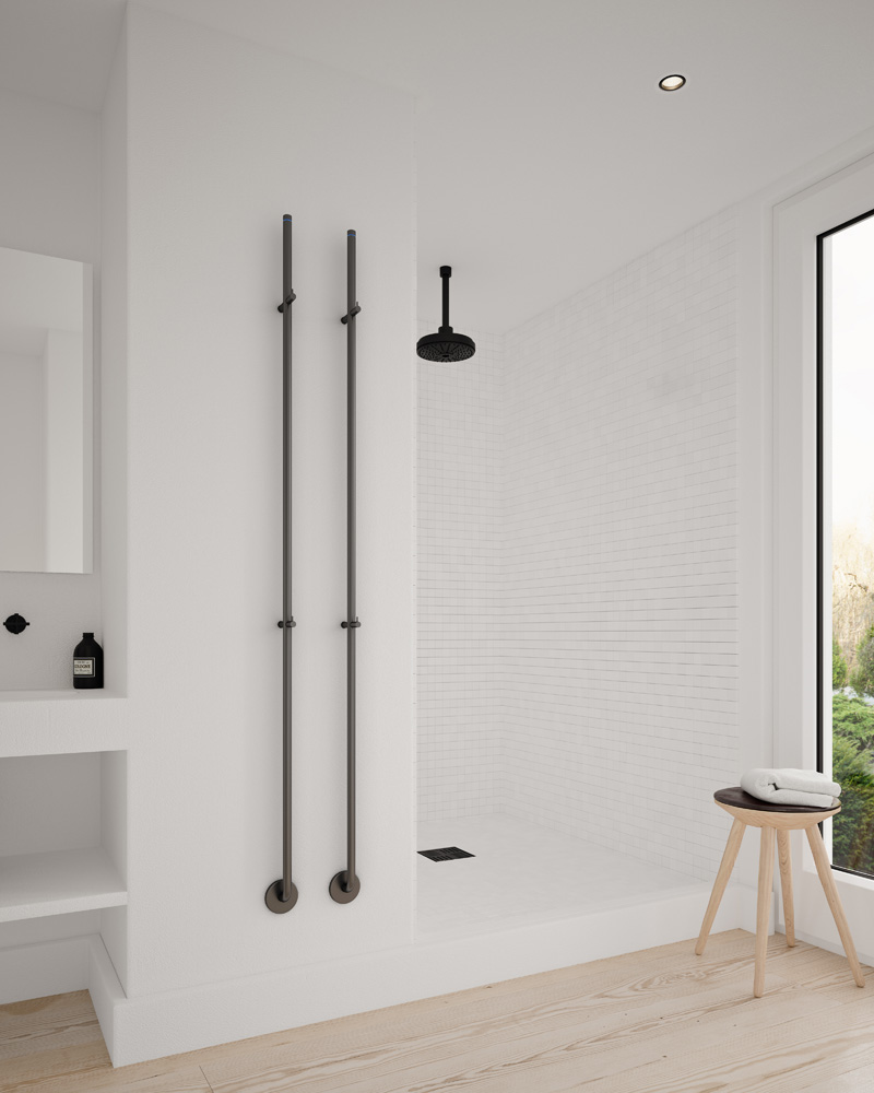 Instamat Jay elektrische handdoekradiator 175cm zwart mat 29W