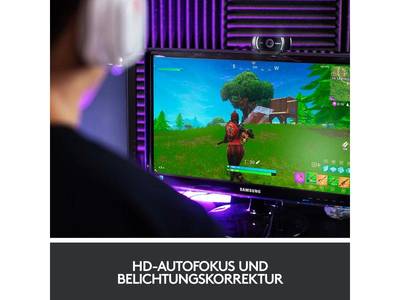 Logitech Webcam C922 Pro Stream , mit Stativ, Full-HD 1080p Webcam für Livestreaming und Aufzeichnung
