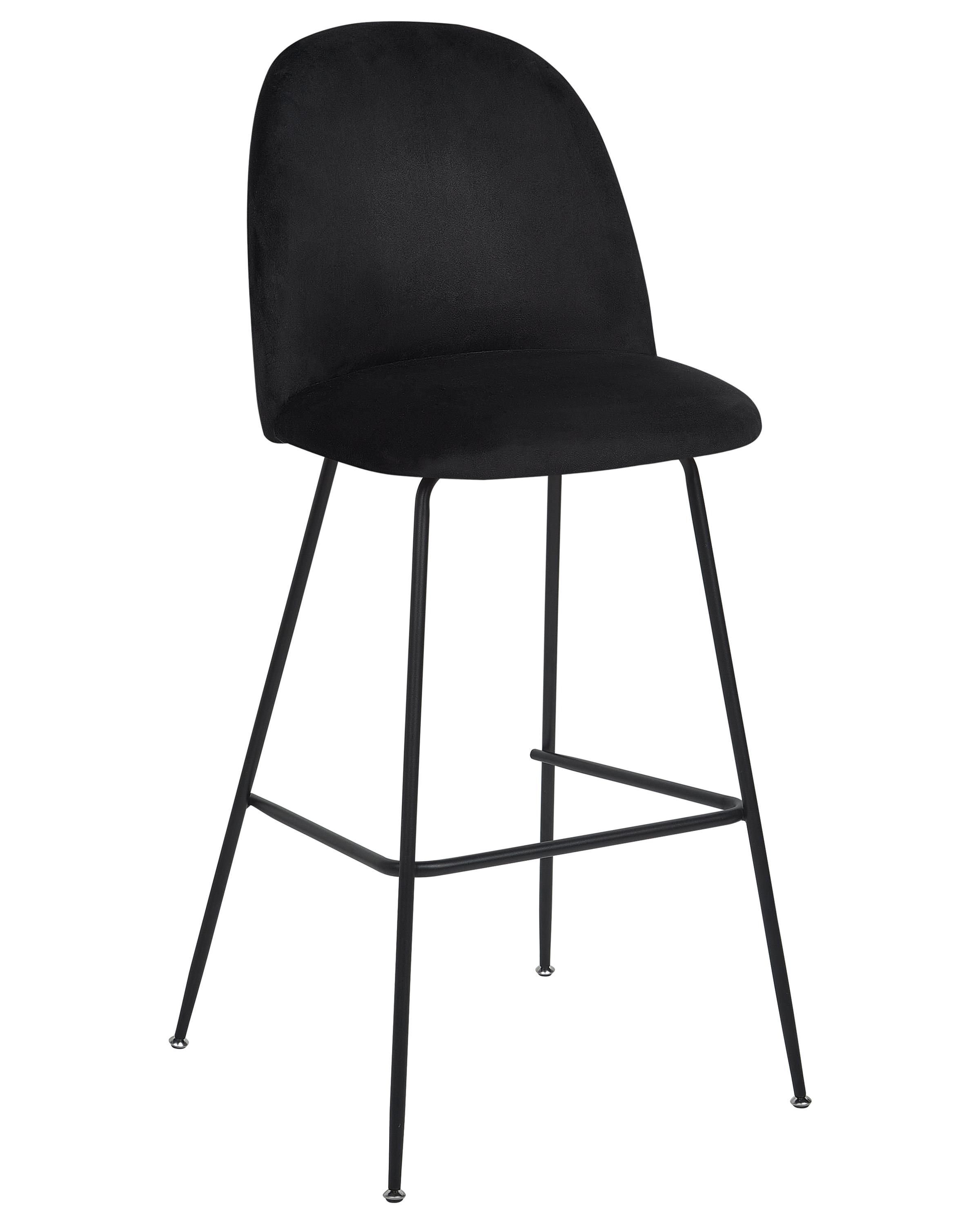 Set van 2 barstoelen ARCOLA Fluweel Zwart