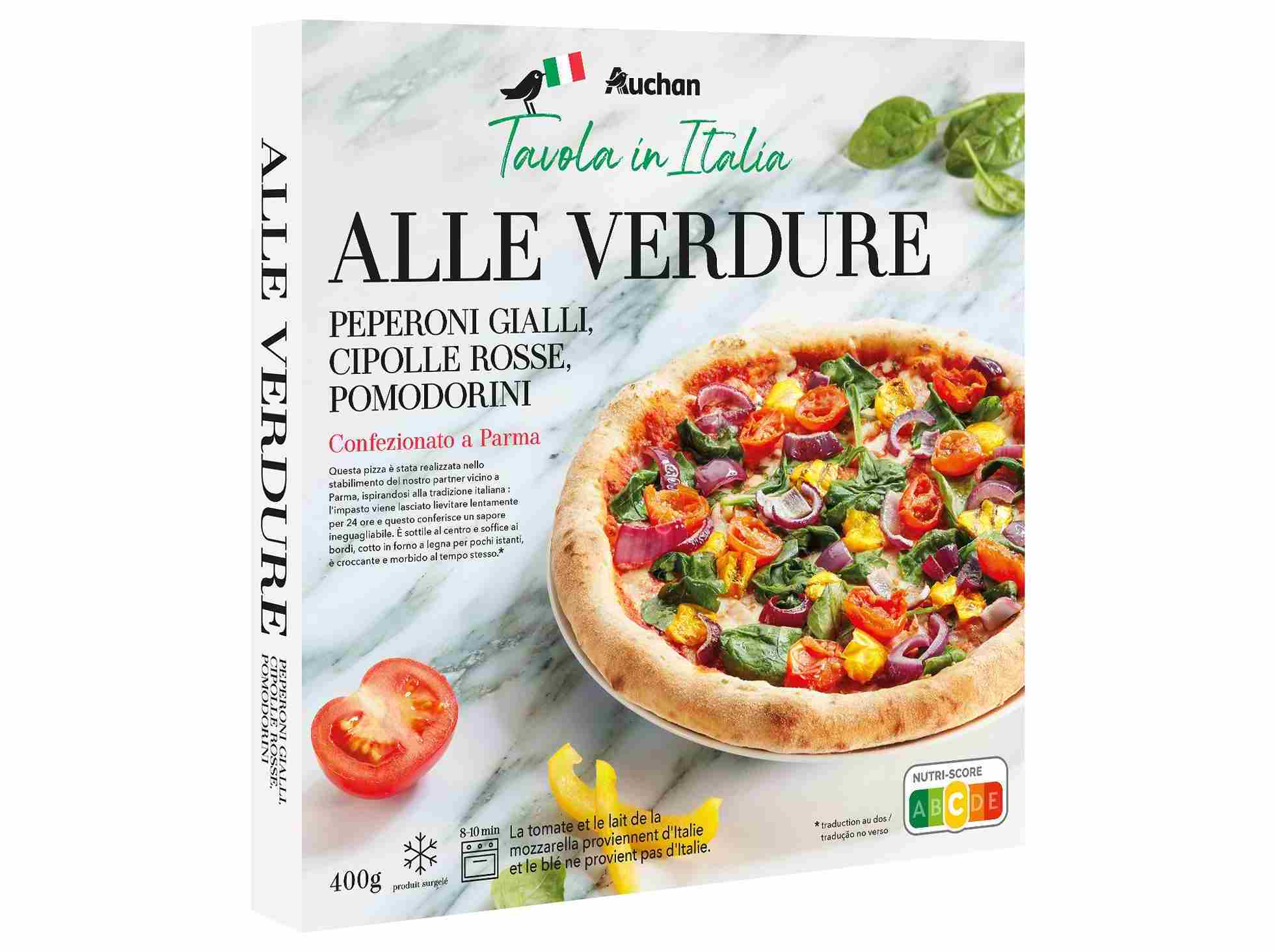 PIZZA AUCHAN À MESA EM ITÁLIA ALLE VERDURE 400G