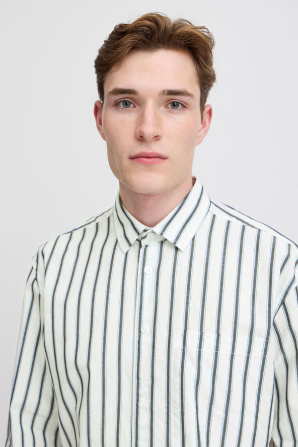 Casual Friday CFALVIN LS dobby striped shirt Snow white