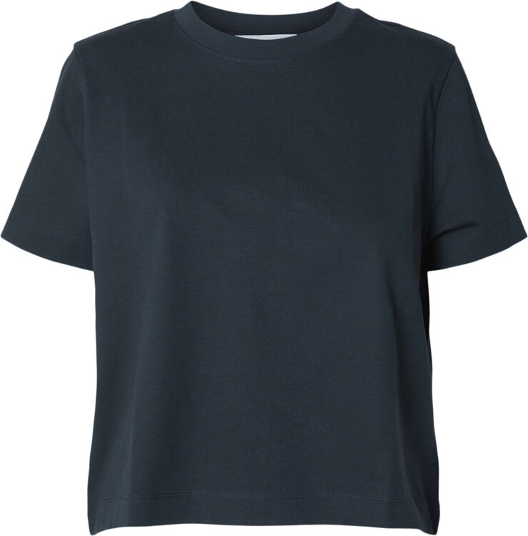 Selected Femme SLFESSENTIAL SS BOXY TEE NOOS Mørkeblå