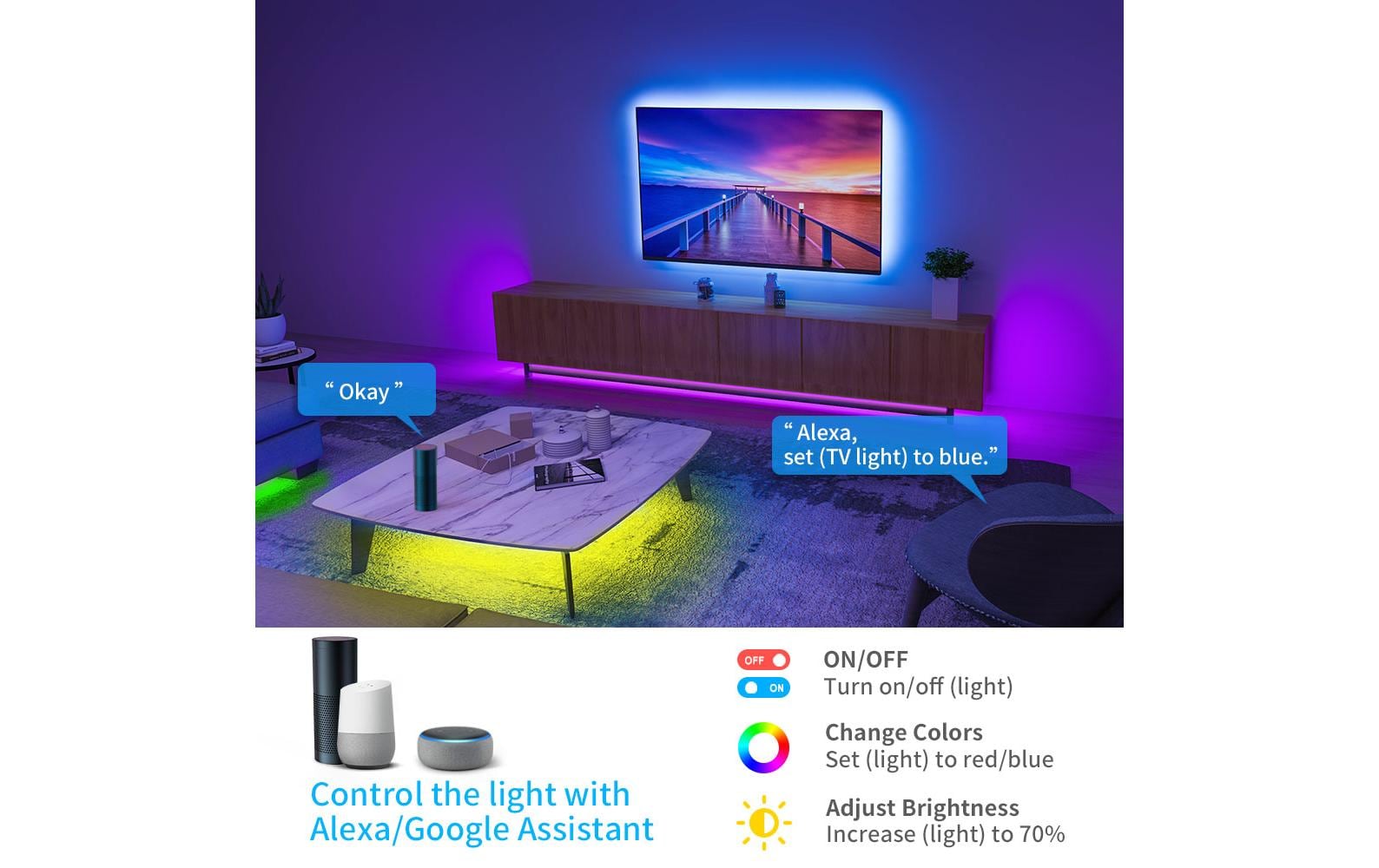LED Stripe Smart Wi-Fi + Bluetooth, 10 m, RGBLED-Leuchtstreifen