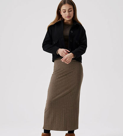 LMTD Kleid l/ä - Rib - NlfLunne - Chocolate Chip