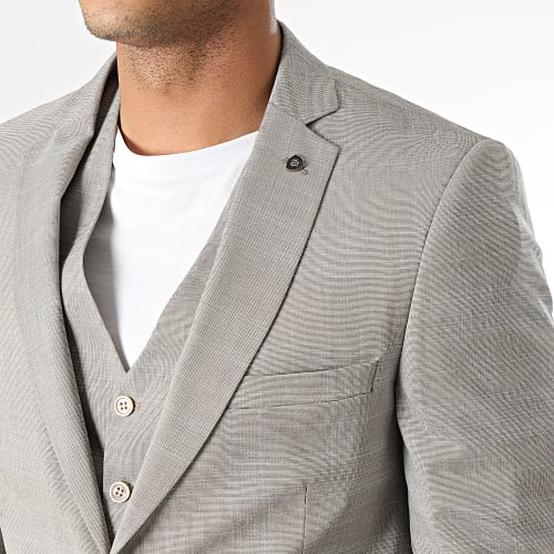 Costume 3 Pièces Beige Chiné