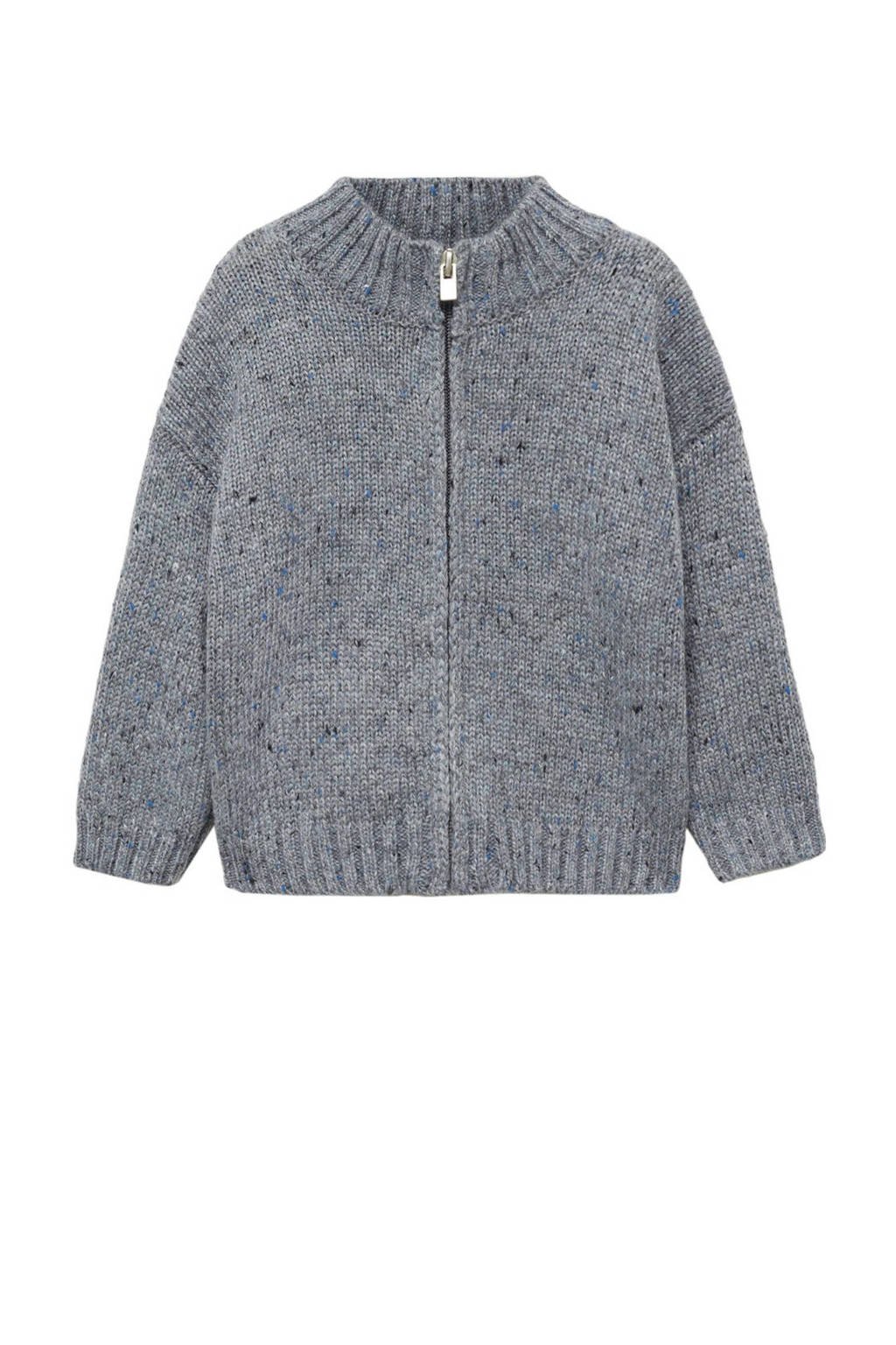 Mango Kids vest grijs gebreid