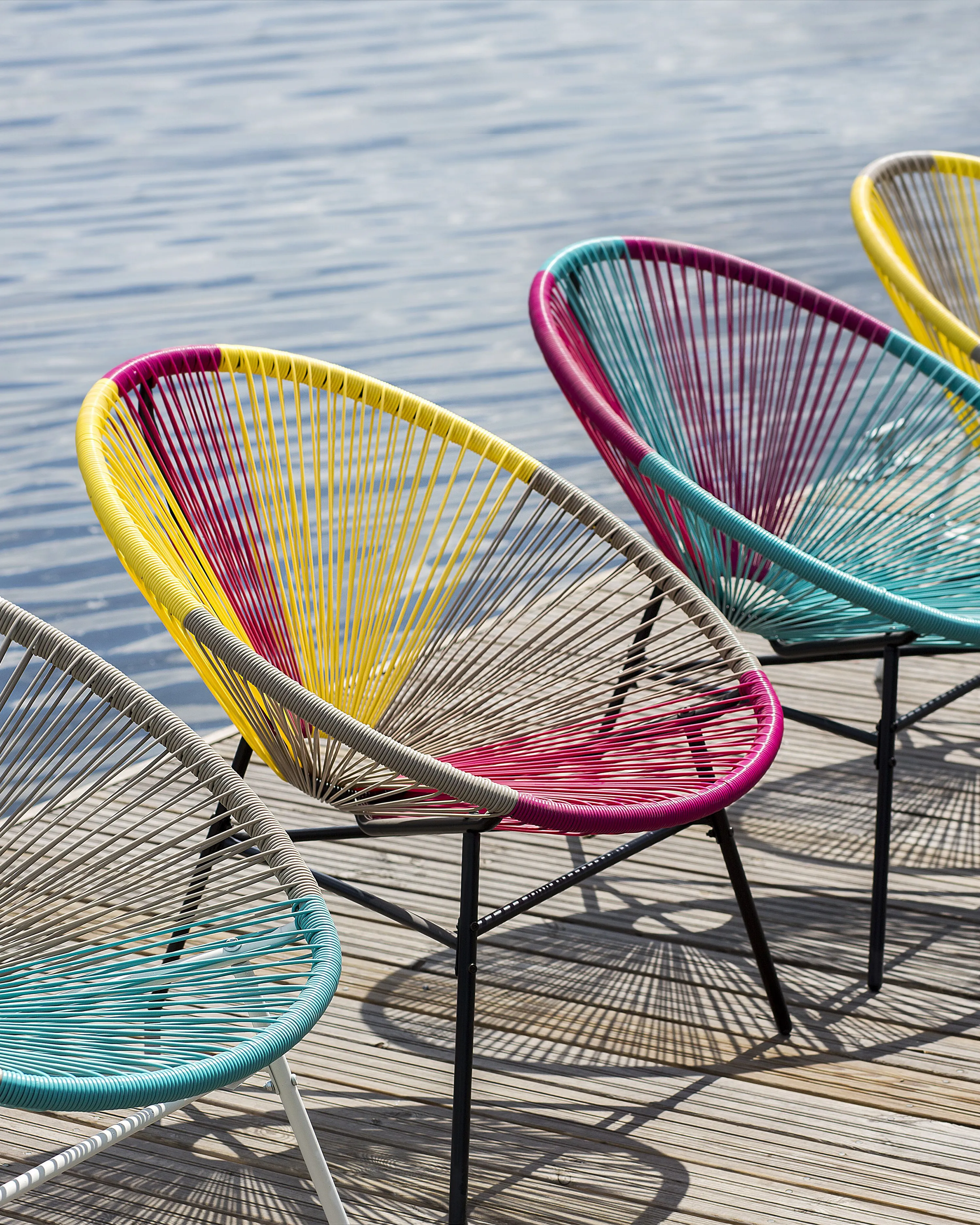 Tuinstoel ACAPULCO PE rotan Turquoise