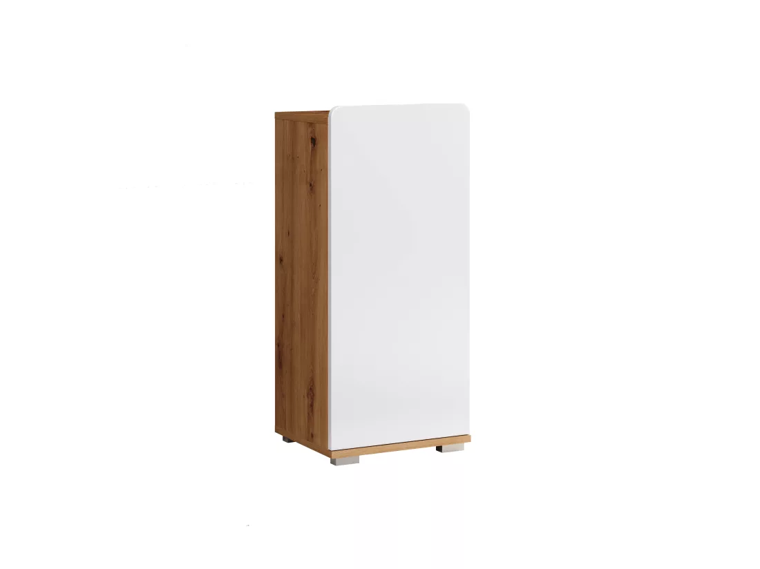 Armoire - Mélaminé chêne - Naturel-Blanc - 37 - 82 - 31 cm