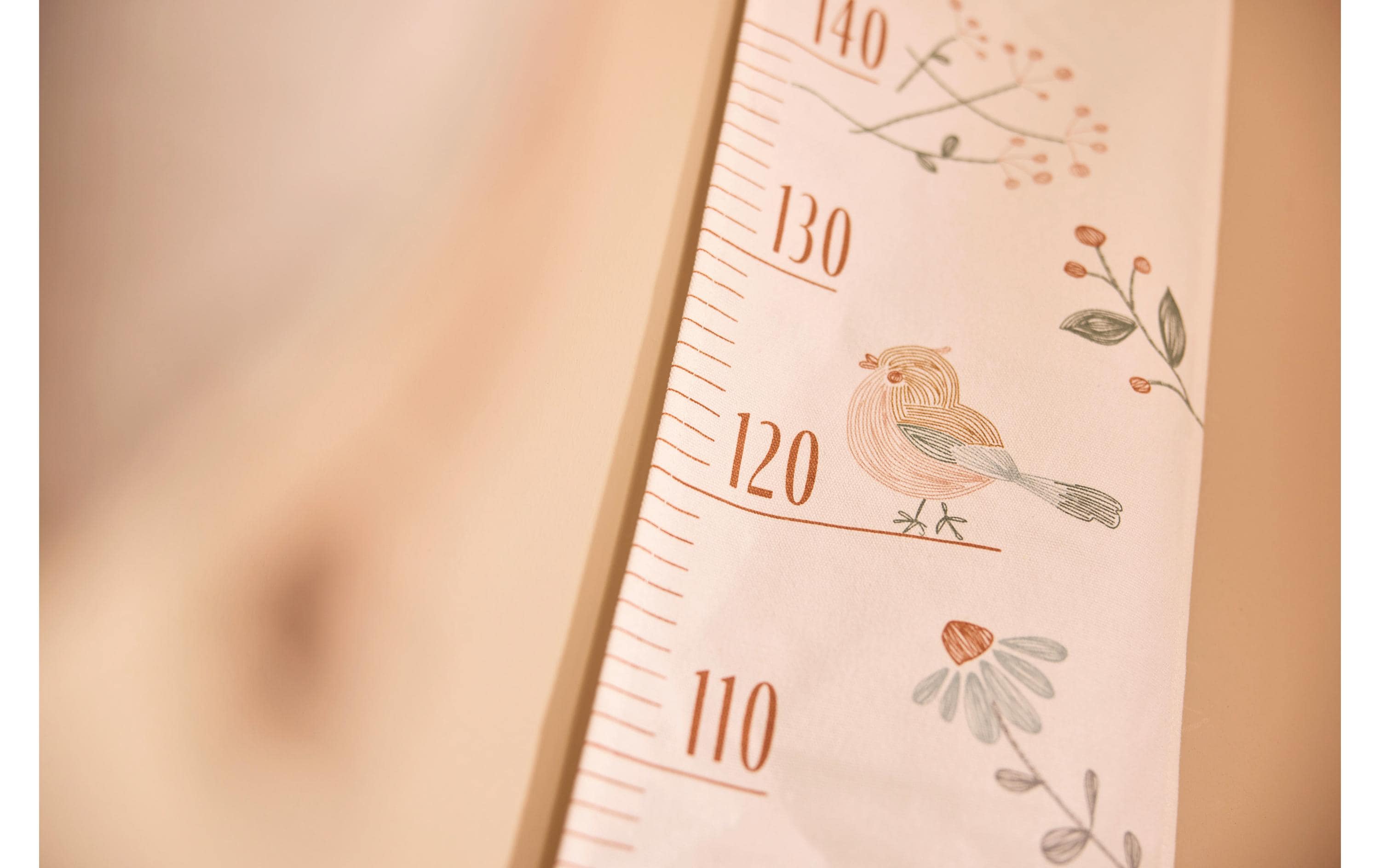 Messlatte Lovely BirdsWachstumstabelle zum Aufhängen mit Vögeln und Zweigen