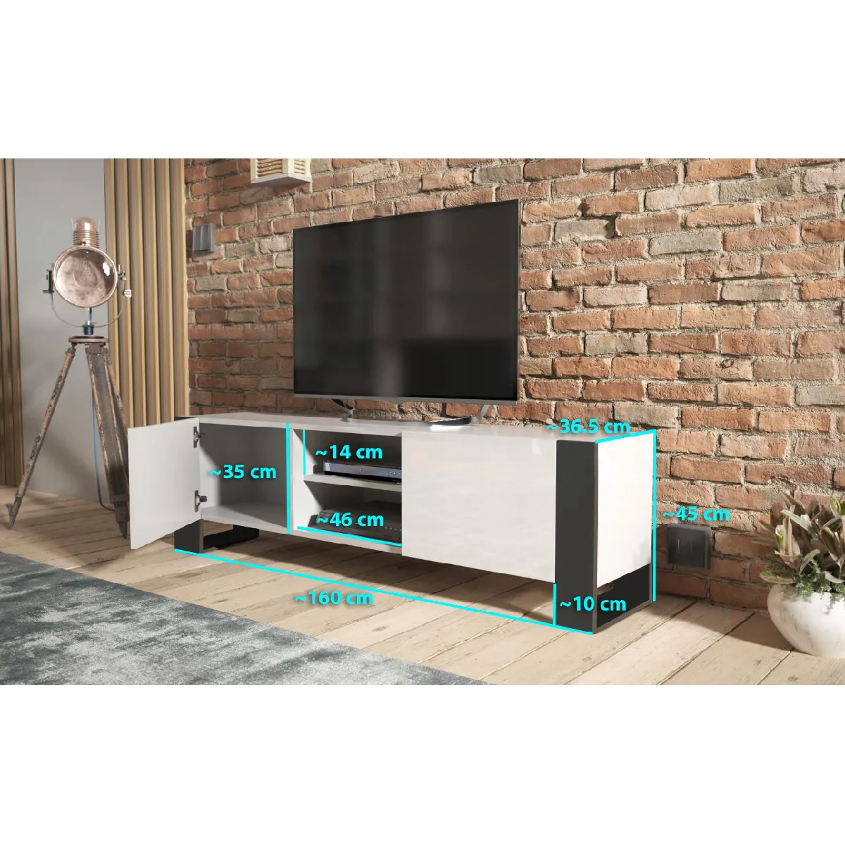 Dusine Meuble TV LOVY - Blanc Mat