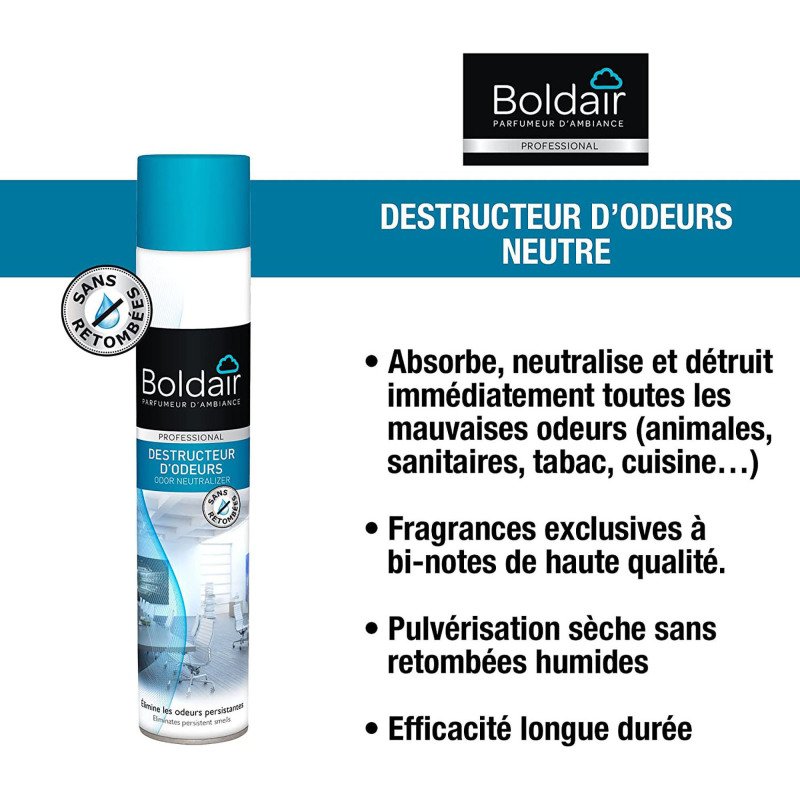 Désodorisant universel Boldair destructeur d'odeurs - Aérosol 500 ml