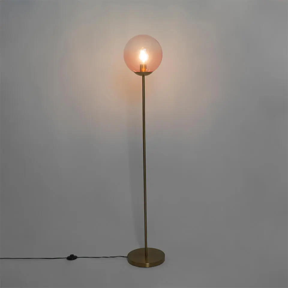 Qazqa vloerlampen pallon roze e27