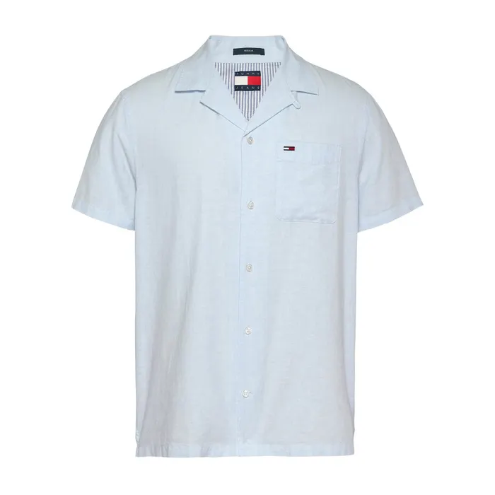 Tommy Hilfiger Regular Fit Linnen Blend SS Overhemd Heren