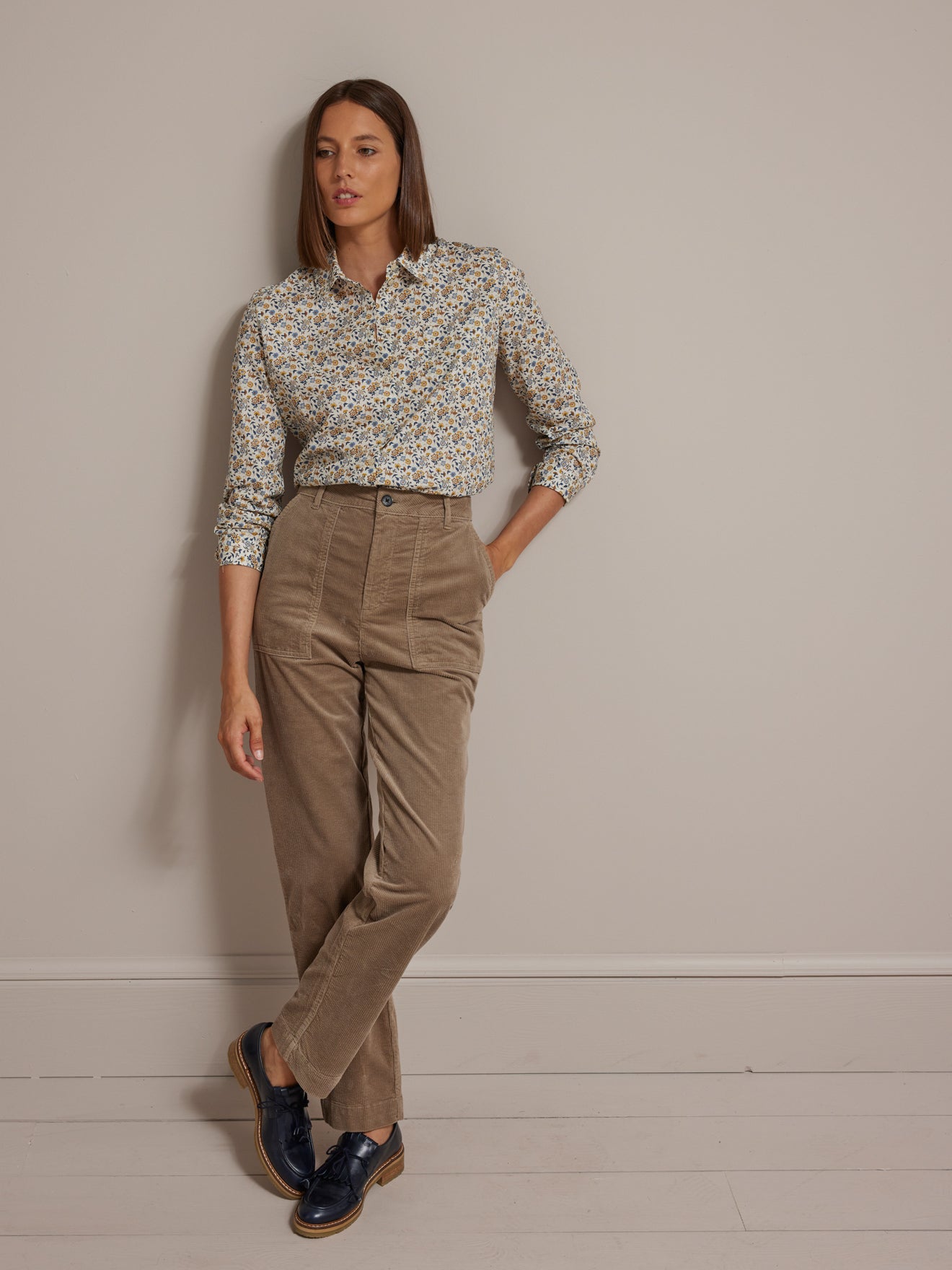 Pantalon cargo velours côtelé femme Inès