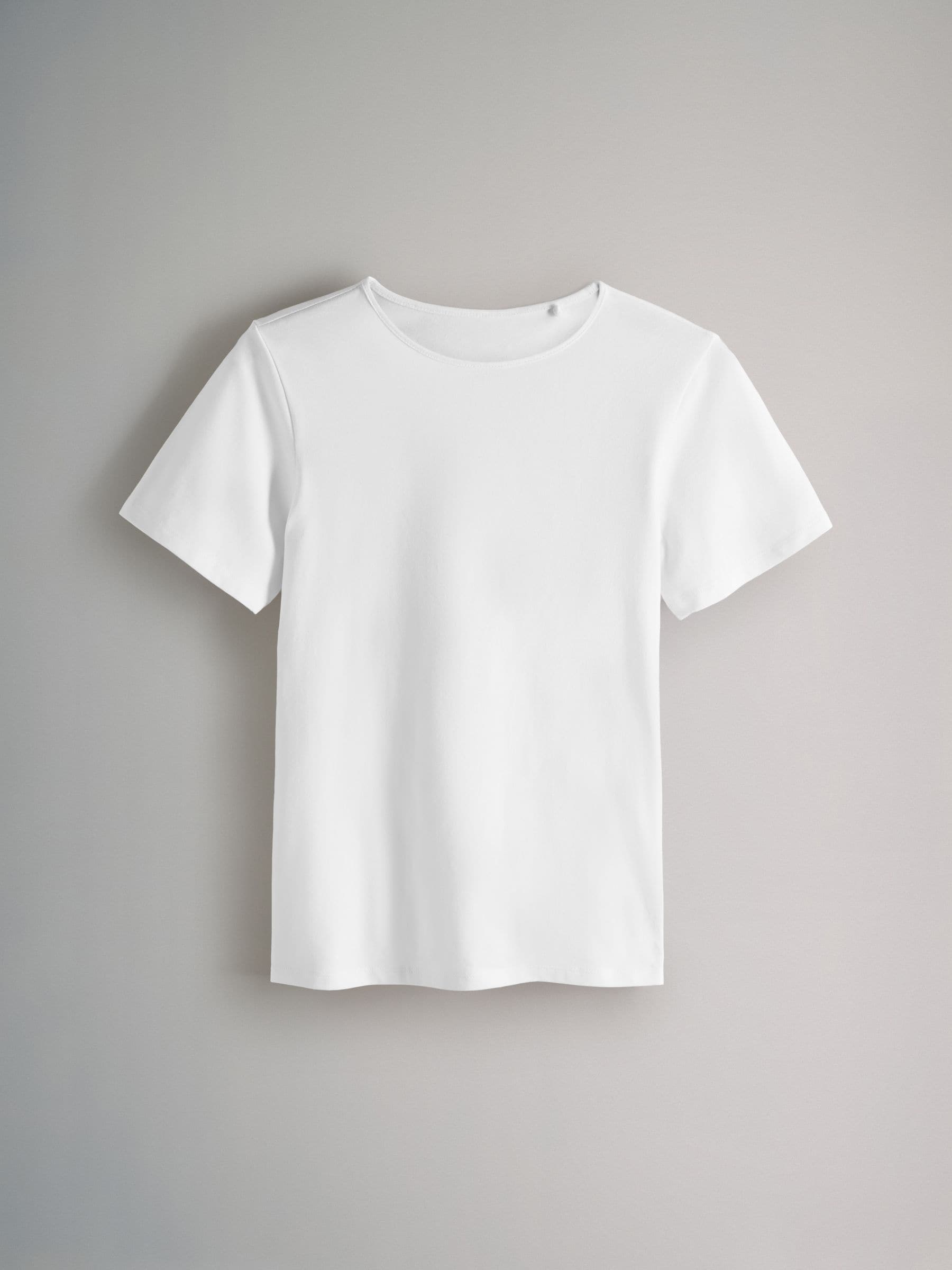 Wit/zwart - The Set verpakking van 5 nauwsluitende T-shirts met ronde hals