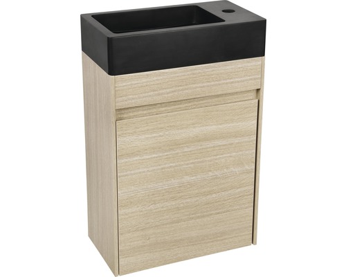 Wastafelmeubel Verschil HURA L BxHxD 39,5 x 52 cm x 21,5 cm Frontkleur eiken