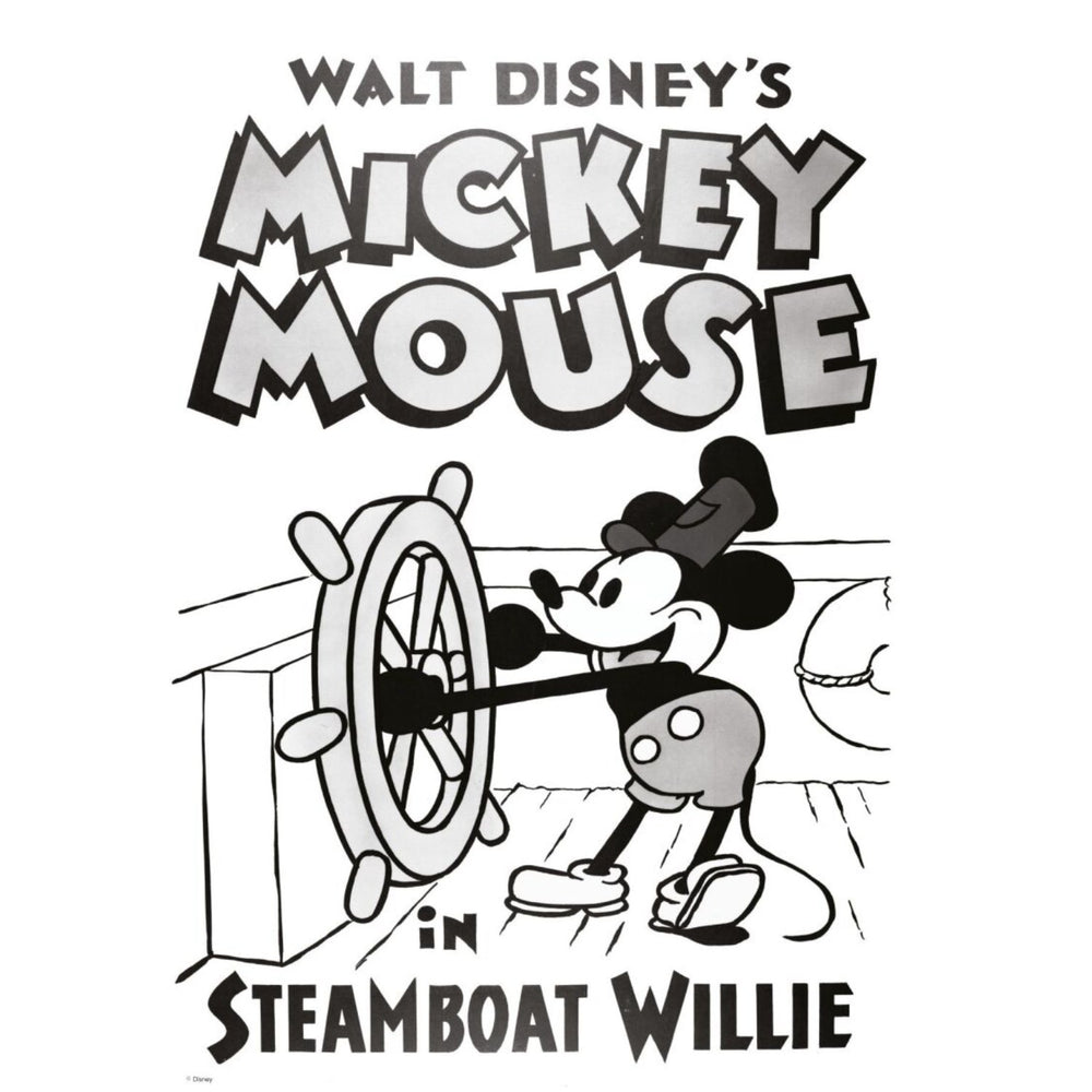 Køb Poster & Frame Disney - Mickey In Steamboat Willie