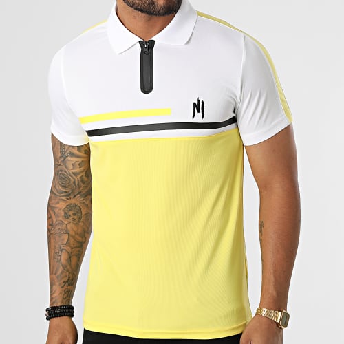 Polo Manches Courtes 022 Jaune Blanc