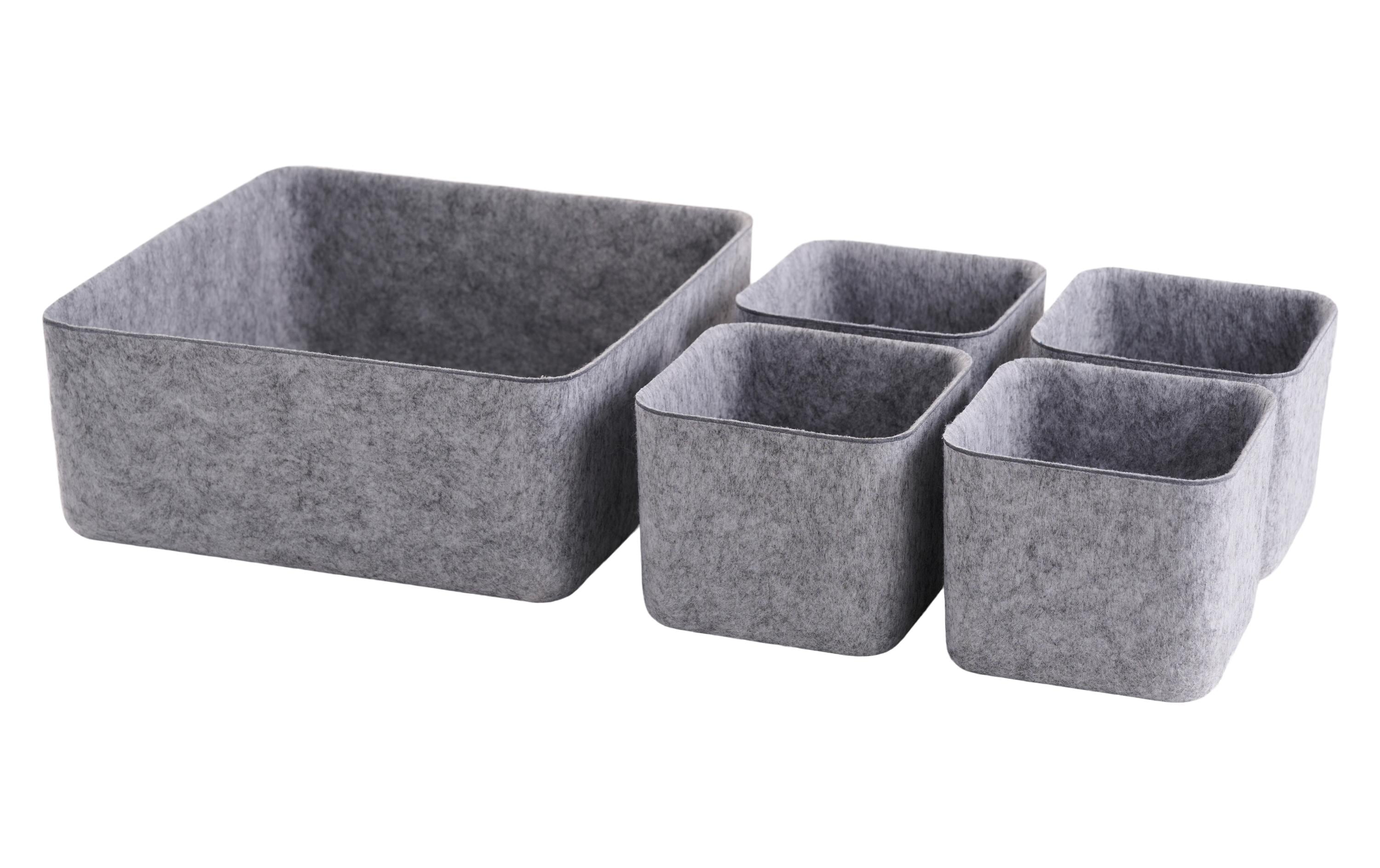 Aufbewahrungskorb 5-er Set GrauFilzkörbe