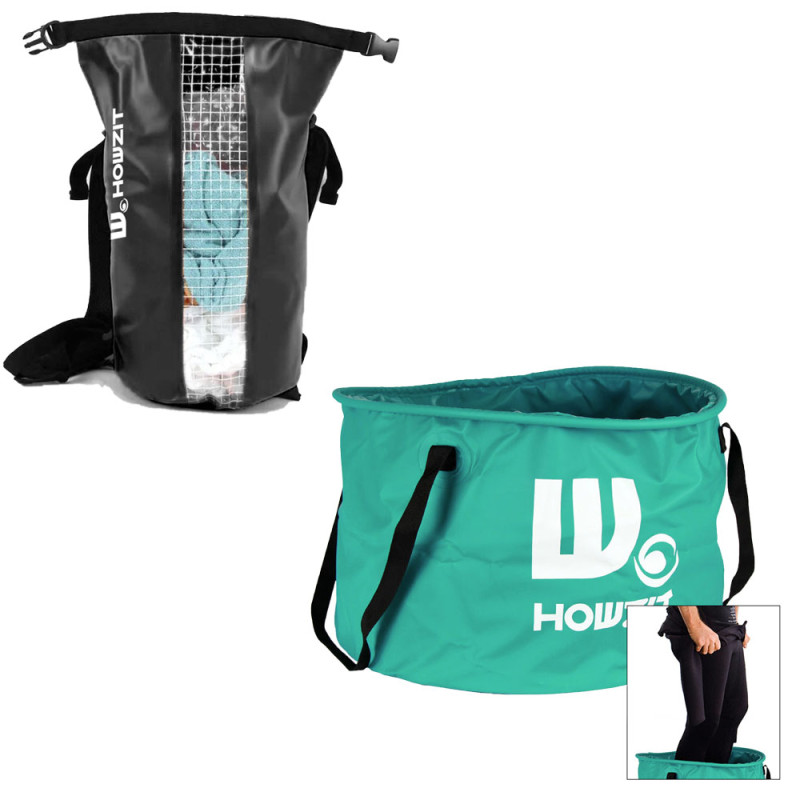 PACK SAC ÉTANCHE HOWZIT 15L + BUCKET VERT HOWZIT