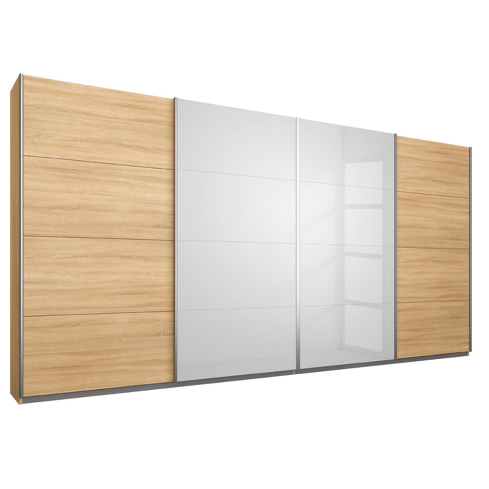 Schwebetürenschrank - Sonoma Eiche - 2 Spiegeltüren - 360 cm