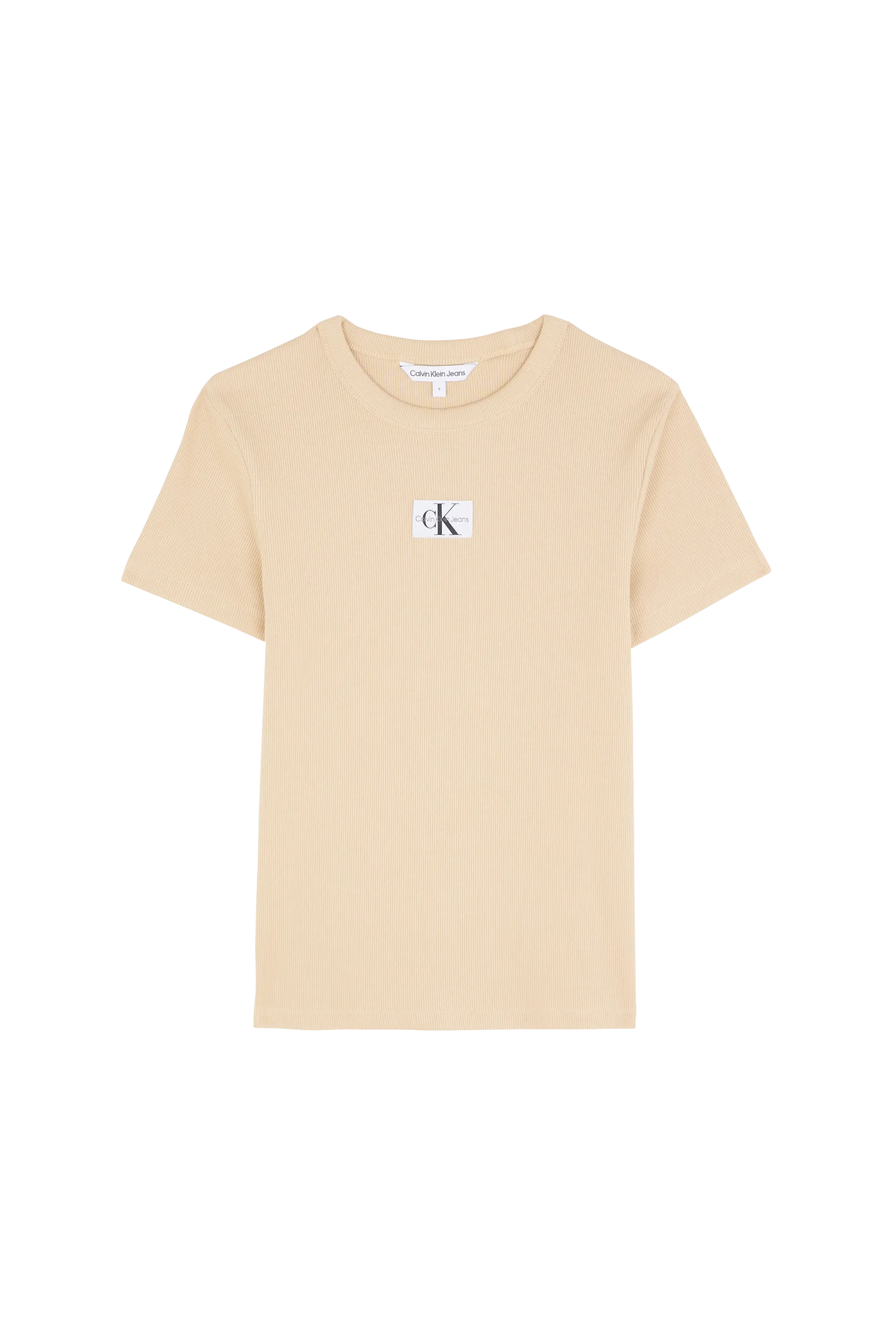 CALVIN KLEIN JEANS T-shirt WOVEN LABEL RIB REGU Beige