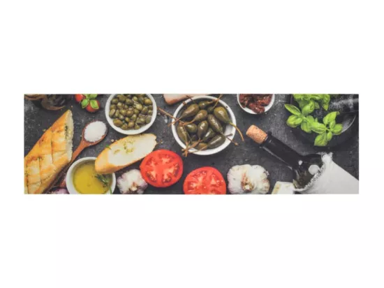 Tapis de cuisine lavable impression vin dîner 45x150 cm velours