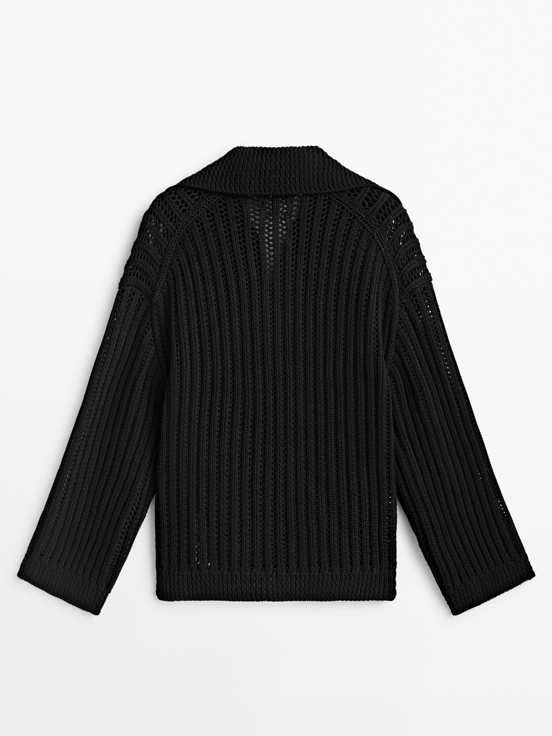 Polo cuello com estrutura em malha jersey - PRETO