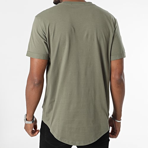 Tee Shirt Oversize Badge Round 3482 Vert Kaki