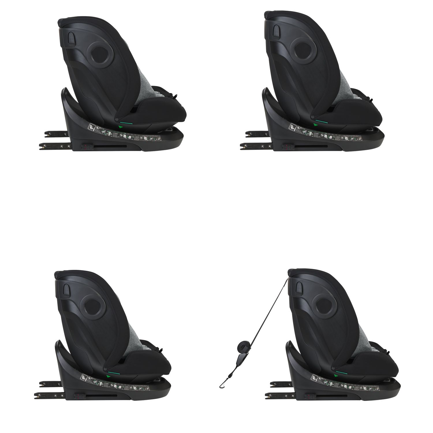 Kikkaboo i-Size Kindersitz i-Hike (40-150 cm) Isofix, 360° drehbar, verstellbar dunkelgrau