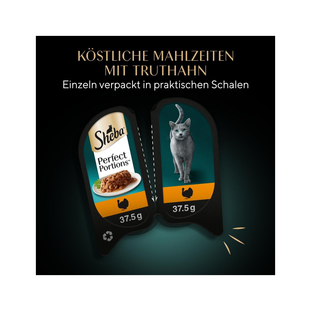 Sheba Perfect Portions Nassfutter Katze, Truthahn in Sauce 6x75 g Truthahn