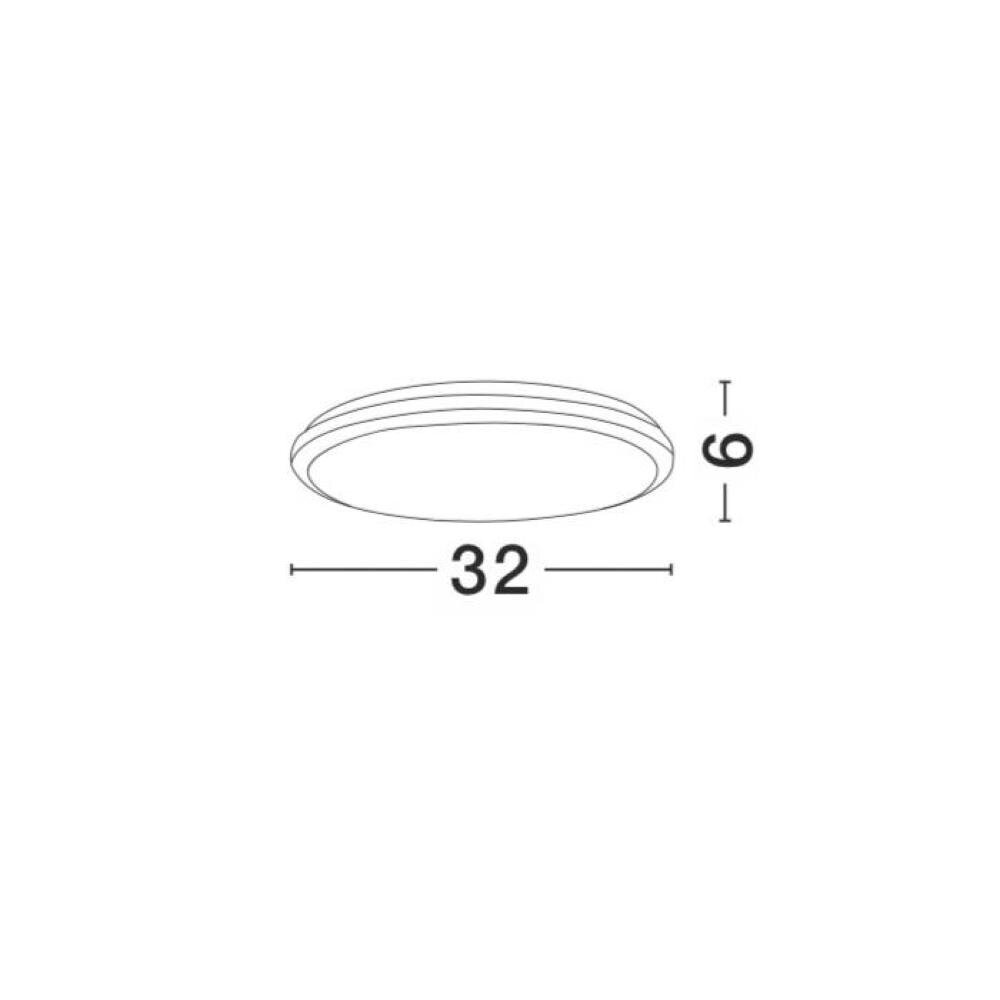 Tommy LED plafondlamp in donkergrijs, 24W, 2400lm, IP54