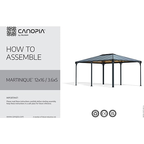 Palram - Canopia Martinique havepavillon 5000 - antracitgrå