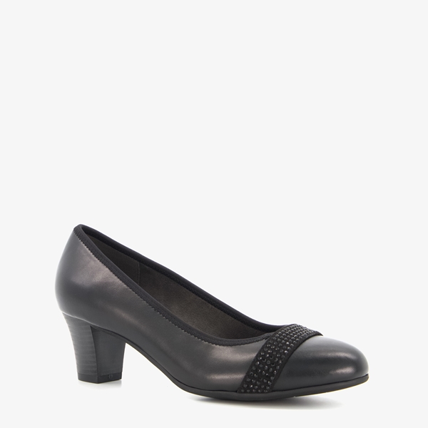 Softline dames pumps zwart met strass steentjes