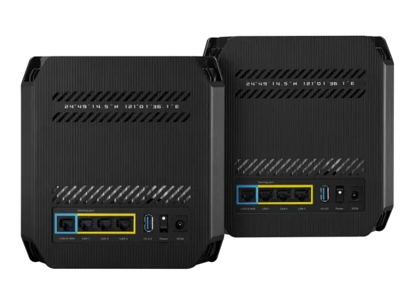 ASUS ROG Rapture GT6 - Wi-Fi-system - (2 routere) - op til 5800 sq.ft - mesh 1GbE, 2.5GbE - Wi-Fi 6 - Dual Band