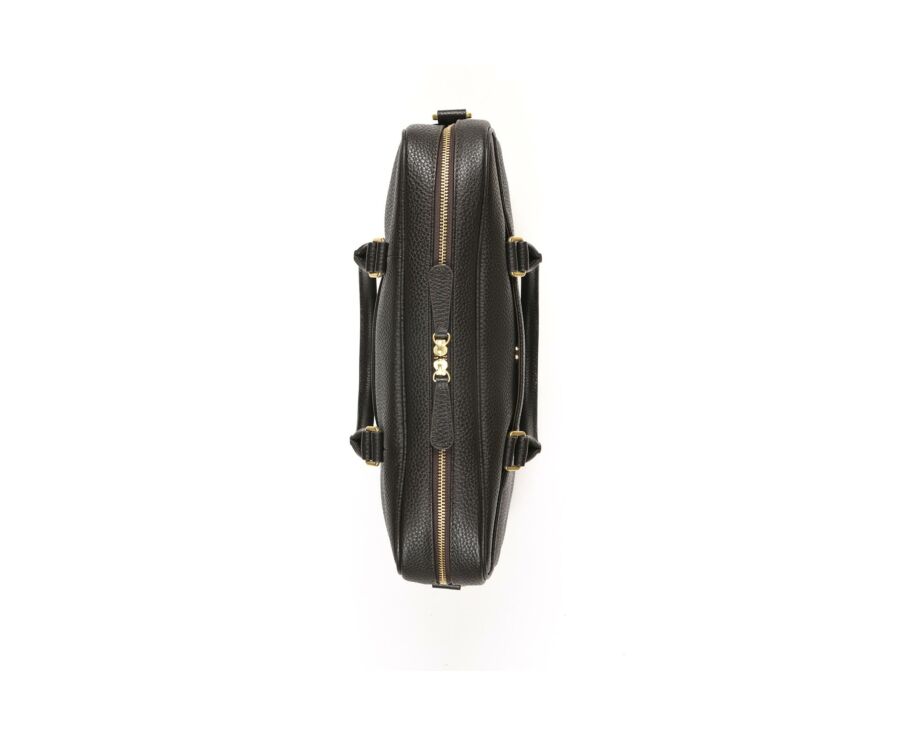 Cartable homme cuir avec bandoulière Chocolat Grainé - KARLINGTON III