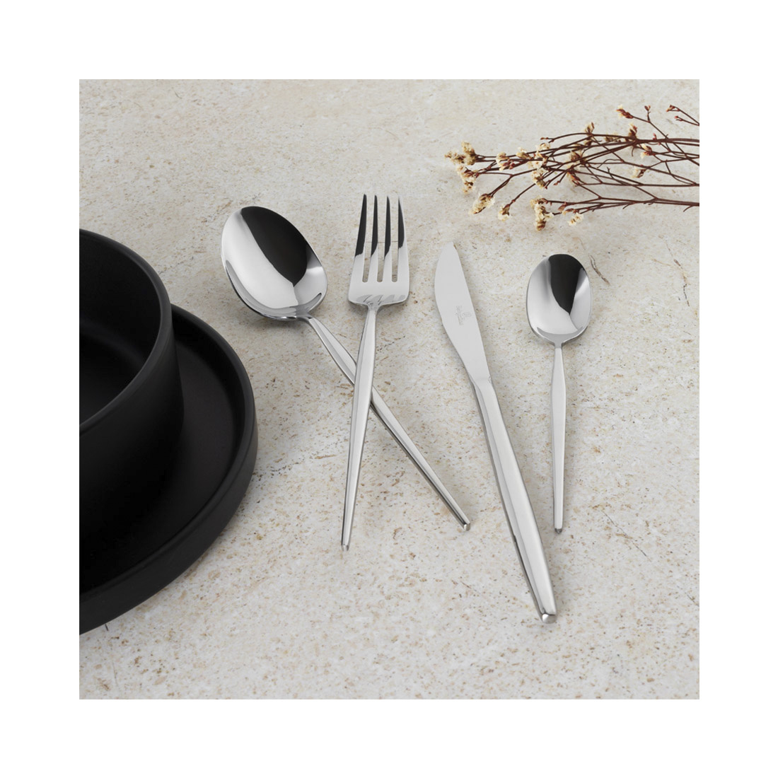 Berlinger Haus 24-teiliges Besteck-Set schmal Anthracite Collection