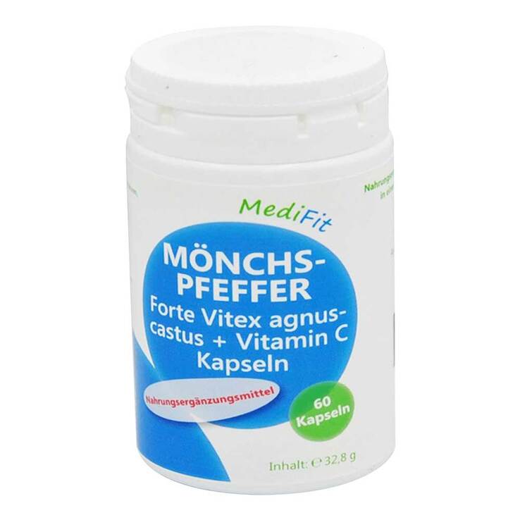 Mönchspfeffer Forte + Vitamin C Kapseln Medifit, 60 St