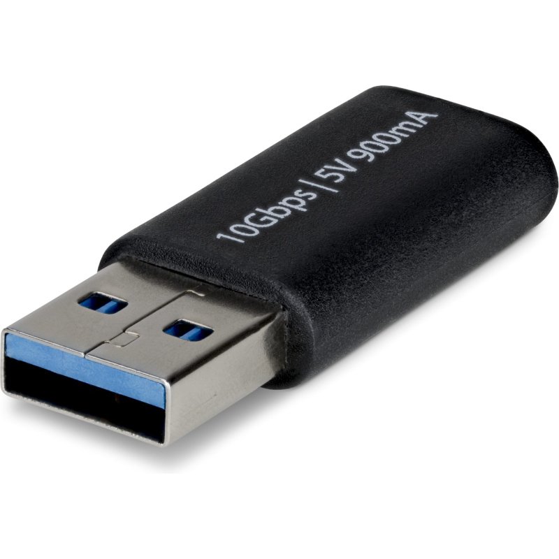 StarTech.com Adaptateur USB-A vers USB-C, Convertisseur USB-A Mâle vers USB-C Femelle, USB 10Gbps, 5V 900mA, Adaptateur USB vers USB-C pour Chargeurs/Hubs USB-A