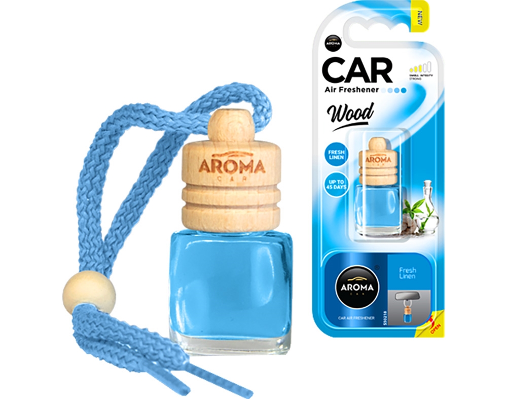 AMBIENTADOR AUTOMÓVEL AROMA CAR WOOD FRESH LINEN 6ML