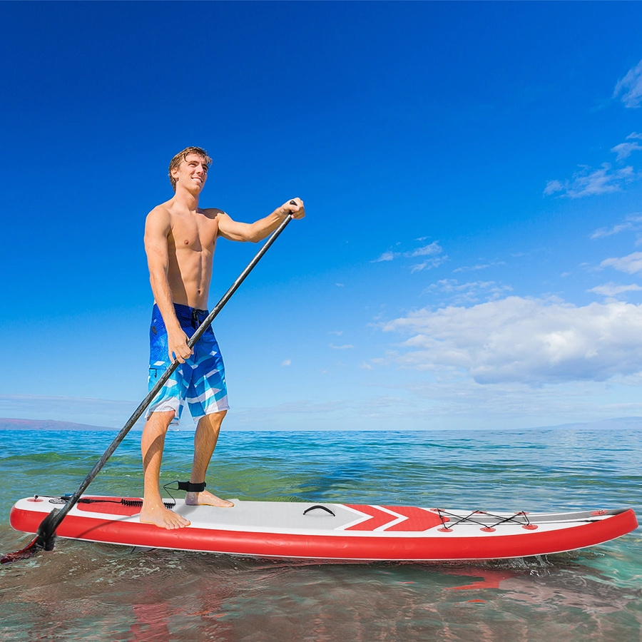 Outsunny Paddleboard mit rutschfester Belag weiß