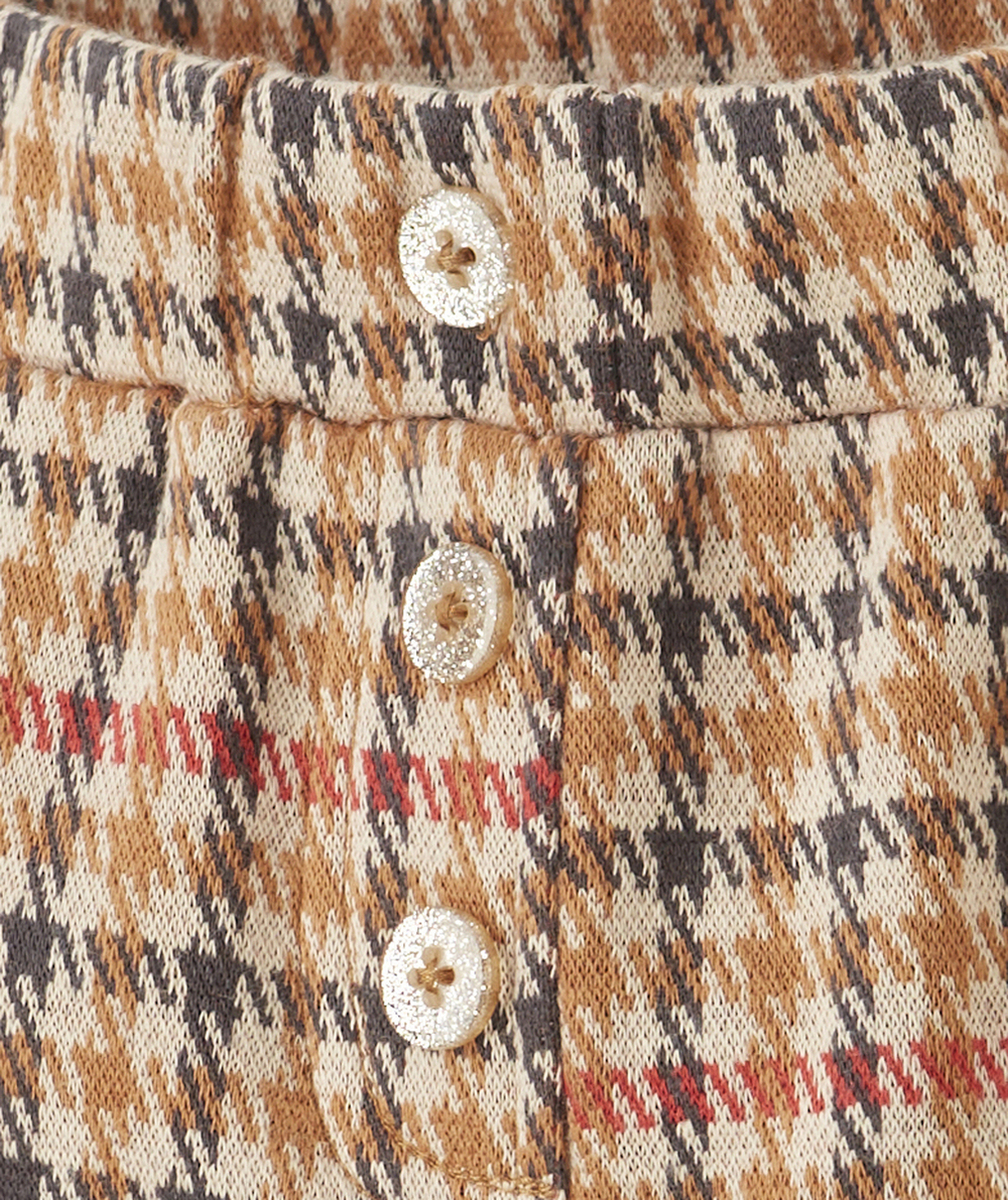 PANTALON TREGGING BÉBÉ FILLE MARRON IMPRIMÉ PIED DE PUCE