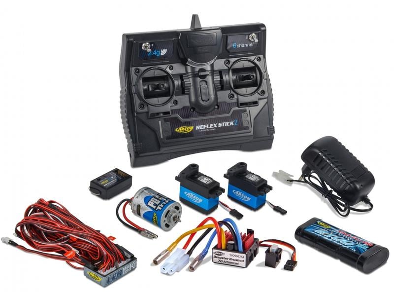 Carson RC Starter Kit Reflex Stick 2 Truck 6-Kanal Umfangreiches Fernsteuerungs-Set für RC Lastwagen
