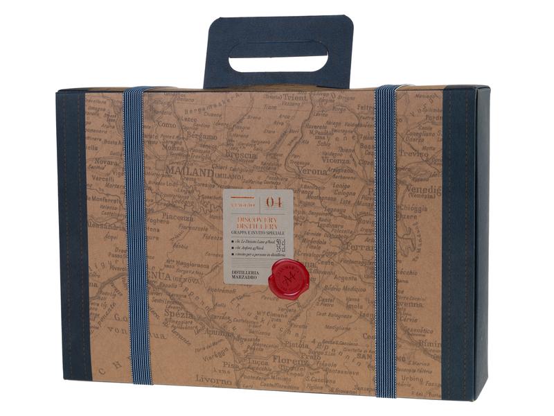 Marzadro Geschenkset Grappa Confezione Viaggio Nr.4 0.85 l Würziger Grappa aus Italien