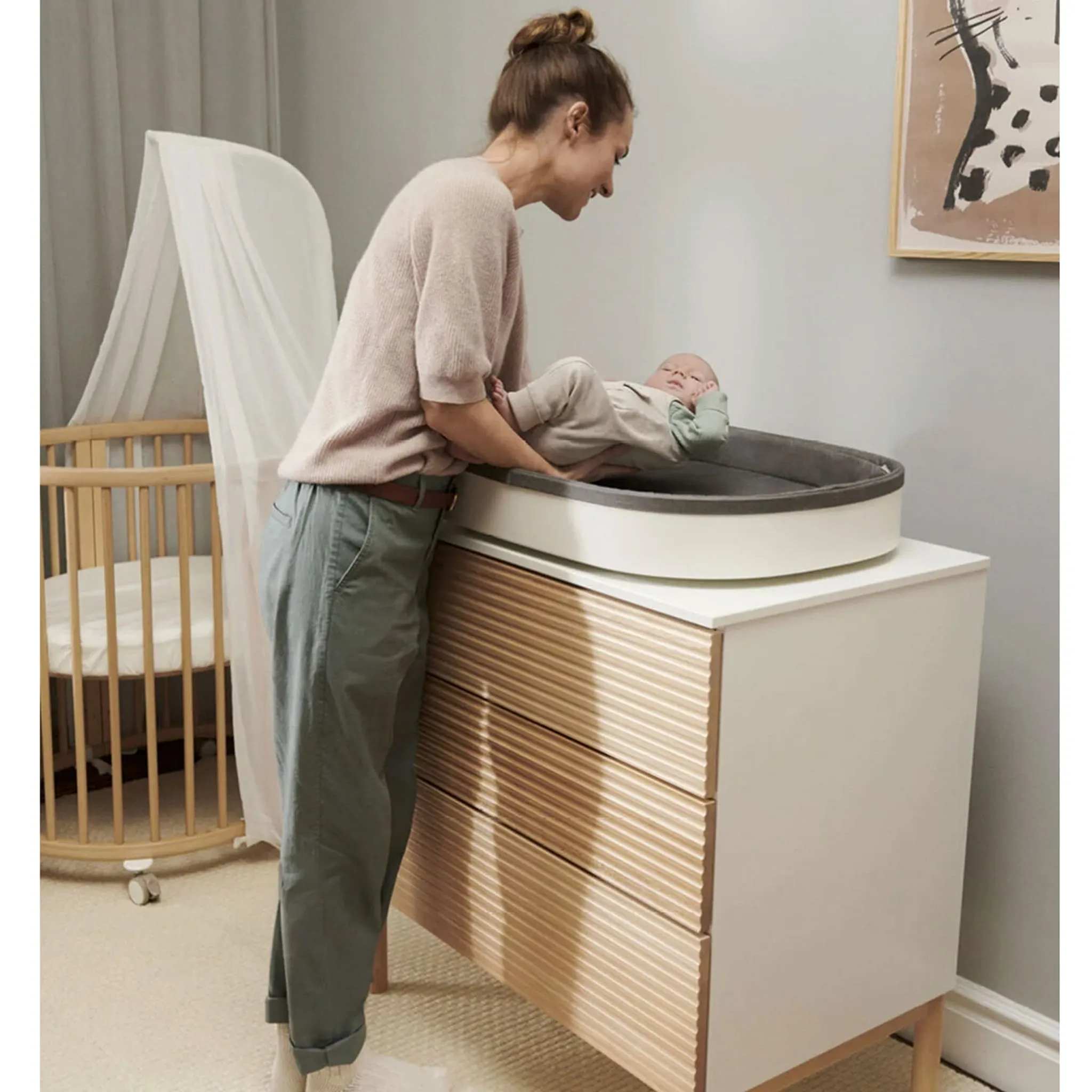 Stokke Matelas à Langer Stokke® Sleepi™ - Blanc  Gris